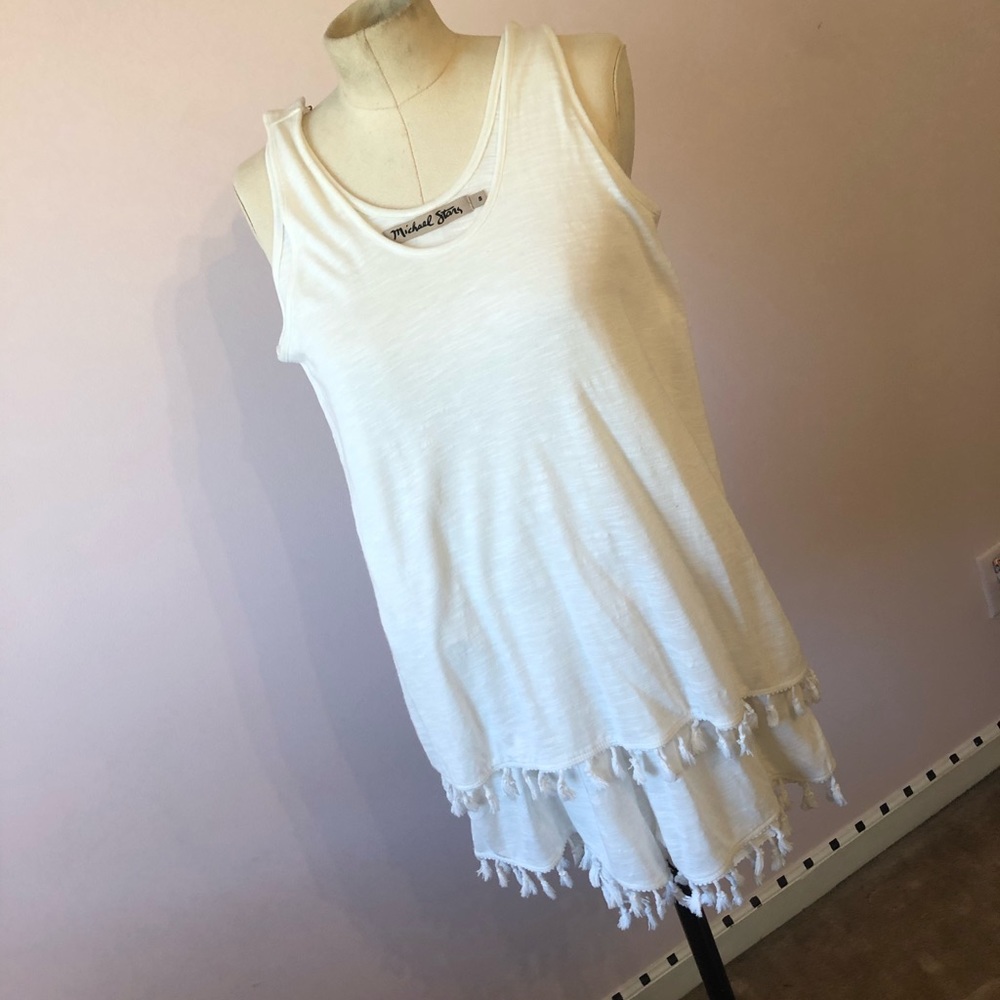White cotton slub knit romper